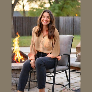 Women's Free People Button Down Shirt Size S Peach